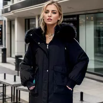 Pie Overveil женские модели средней и большой длины, новые осенние и зимние модели из бархата, теплая одежда на хлопковой подкладке, облегающие куртки больших размеров на хлопковой подкладке M розовый