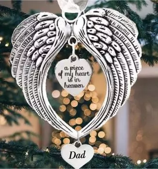 Piece Of Elegant My Heart Is In Heaven Angel Wing Christmas Ornament Gift StyleA