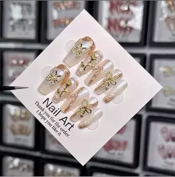 Piece Rose Nail Butterfly High Quality Handmade Hail Art Finger Medium L