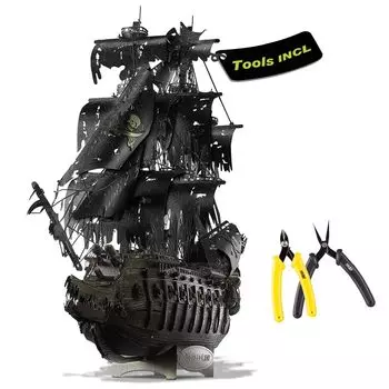 Piececool 3D Flying Dutchman Tool Пиратский парусный спорт Металлический нано 3D Сделано из сборки Без клея 4 звезды сложности Для среднего и фигурки головоломки, и