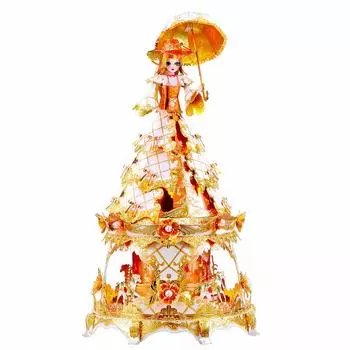 Piececool 3D Metal Music Jasmine Princess Metallic Nano 3D Metal Assembly No Glue 4 звезды сложности для среднего и фигурного пазла, коробки, головоломки,