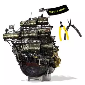 Piececool 3D Metal Queen Revenge Tool Пиратский парусный металлический Nano 3D Сделано из сборки без клея 5 звезд для среднего уровня и фигурка головоломка, Anne s &