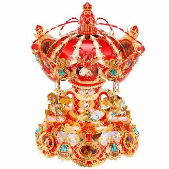 Piececool 3D Music 3D Metallic Nano Made of Assembly No Glue 4 Star Difficulty For Collection Figurine Puzzle, Box, Merry-Go-Round, Puzzle, Puzzle,