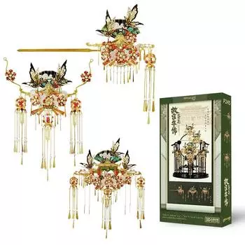 Piececool 3D Palace Jewelry Metallic Nano 3D Metal Metal Assembly No Glue 4 Star For Intermediate and Figure Puzzle, (Заколка, ожерелье, кулон),