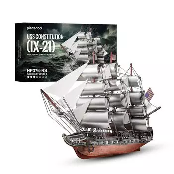Piececool 3D Puzzle Metal Constitution US Navy Sailing Frigate Metallic Nano Puzzle 3D Puzzle Требуется сборка Клей не требуется Уровень сложности 3 звезды
