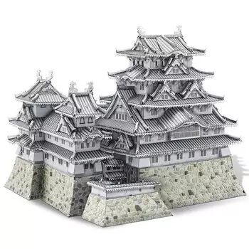 Piececool 3D Puzzle Metal Himeji Castle Знаменитая архитектура здания Metallic Nano Puzzle 3D Metal Puzzle Требуется сборка Клей не требуется 4 звезды