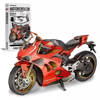 Piececool 3D Puzzle Metal Motorcycle III Metallic Nano Puzzle Metal 3D Puzzle Требуется сборка Клей не требуется 5 звезд Уровень сложности Средний