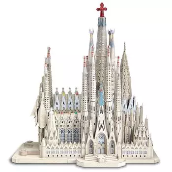 Piececool 3D Puzzle Sagrada Familia Знаменитое архитектурное здание Металлическая нано-головоломка 3D-головоломка из металла Требуется сборка Клей не требуется 6