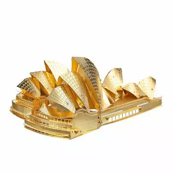 Piececool 3D Puzzle Sydney Opera House Building Metallic Nano Puzzle 3D Metal Puzzle Metal Model Assembly Kit Не требуется клей Уровень сложности 4 звезды