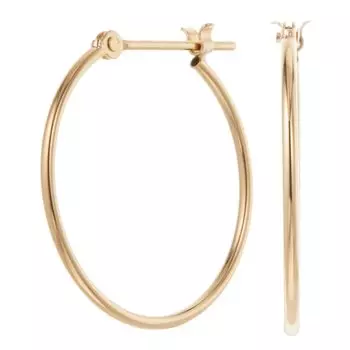 piena K18 золотые серьги-кольца простые кольца для женщин толщина 20 мм (Диаметр 1мм) золотой