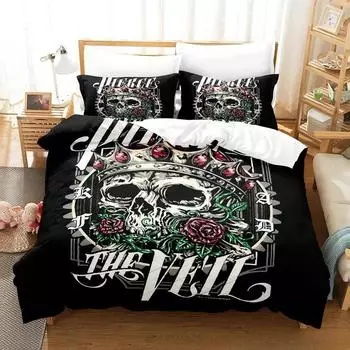 pierce the veil Bedding Set Single Twin Full Queen King Size Bed Set Aldult Kid Bedroom Duvet cover Sets 3D Anime Bed Sheet Set 135x200cm 2pcs