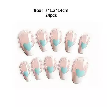 Piercing Nail Manicure Patch Fake Nails Finished Product With Pearl Hearts