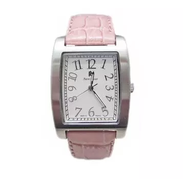 Pierre Lanier Watch Arabic Index Silver Case Croco Lavender Chouette
