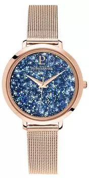Pierre Lannier Watch Petite Crystal Watch Mesh Strap P105J968 Imported Pink Gold Navy [Pierre Lannier] Women s [Regular Product]