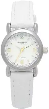 [Pierretalamon] Часы Pierretalamon 1 Point Natural Diamond Natural Shell Dial Leather Band Watch Silver x White PT-7300L-2 женские