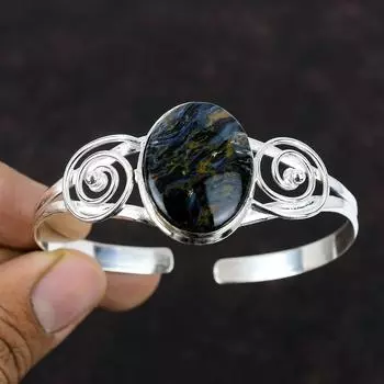 Pietersite браслет из стерлингового серебра 925 пробы браслет-манжета ювелирные изделия ручной работы регулируемый браслет браслет-манжета с драгоценными камнями подарок для женщин элегантные ювелирные изделия