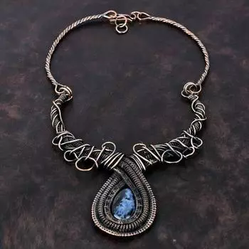 Ожерелье из медной проволоки с драгоценными камнями, регулируемое ожерелье, ювелирные изделия из меди ручной работы, ожерелье последнего дизайна, подарок на помолвку