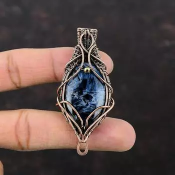 Pietersite Pendant Copper Wire Wrapped Jewelry Gemstone Copper Pendant Handmade Pietersite Jewelry Dainty Wire Wrap Pendant Anniversary Gift