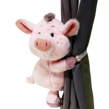 Pig Animal Plush Curtain Tieback Cartoon Doll For Childrens Decoration Window