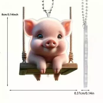 Pig Delightful Acrylic Swing Ornament Perfect For Car Interior And Decoration Bag