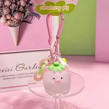 Pig Fun Strawberry Series Keychain Plush Hanging Accessory Ideal For Cute Decor Car Resin Pendant
