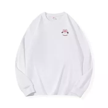 Pig Hat Dog Autumn Clothing Long Sleeved Pure Cotton New Men s and Women s Top, Spring Inner Layer, Basic Shirt, Round Neck Long Sleeved T-shirt M коричневый