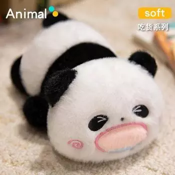Pig Panda Cat Plushie Toy Cute Cotton Filling Kids Playtime Bedroom Decoration Panda,18cm