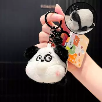 Pig Panda Chick Puppy Blow Bubbles Plush Keychain Function Kids Accessories Gift Panda