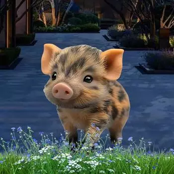 Знак для двора со свиньей, 2D-мультяшная свинья, акриловая садовая вставка, украшение для уличного искусства с животными для горшков, патио, газона, декора кофейный