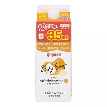 Pigeon Baby Full Body Foaming Soap, Moist, Refill, 3.5 times, 1400ml