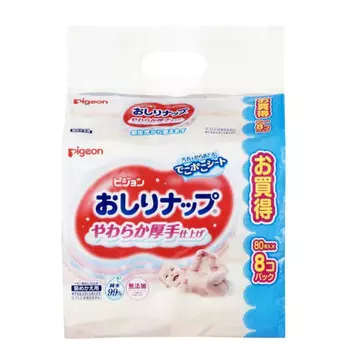 Pigeon Butt Nap Soft Thick Finish Refill 80 Pieces x 8 Pack