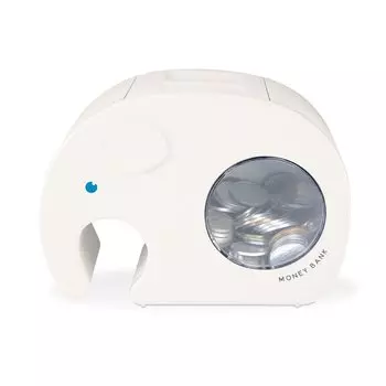 Piggy Bank with Key Digital Counter Children Animal Scandinavian Interior Money Bank LALA Lala White