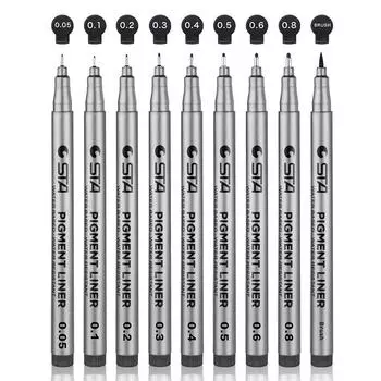 Пигментная подводка, черные водостойкие архивные чернила, прецизионные ручки Micro-Line, тонкая подводка, различные головки ручек, маркер для рисования на водной основе