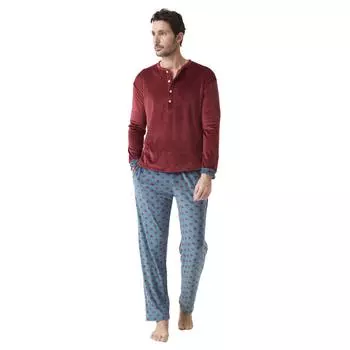 Pijama Manga Larga y cuello estilo mao JJBDP5400 hombre M античный рубиновый/синий