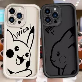 Пикачу живой милый мультфильм глаз лестница для Apple iPhone 15 14 13 12 11 XS XR X Pro Max Plus чехол для телефона из ТПУ iPhone X