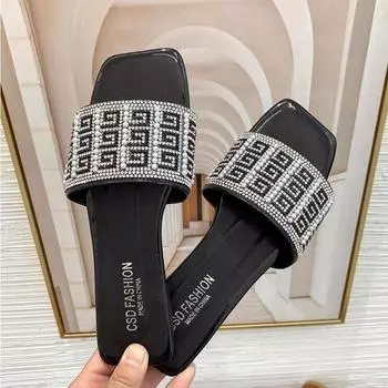 Пикантные женские сандалии, летние пляжные с открытым носком, со стразами, женская модная удобная удобная легкая обувь Sandalias Femininas 35