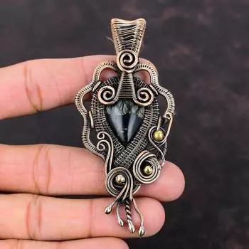 Пикассо Яшма Кулон Медная Проволока Обернутый Кулон Ювелирные Изделия Ручной Работы Подвеска Из Драгоценного Камня Уникальный Стиль Кулон Медная Проволока Ювелирные Изделия Свадебные Подарки