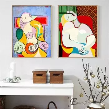 Пикассо женщина читает в кресле Винтаж печать плакатов картина маслом на холсте настенные художественные фрески фотографии для украшения гостиной 21cm30cm NoFrame