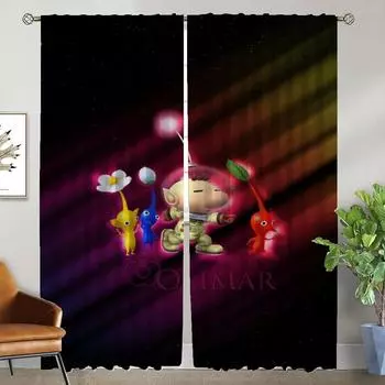 PIKMIN Modern Living Room Curtains 2 Pieces Home Interior Curtains for Camera Window Curtain Shades Partition Tulle for Bedroom W50xH70cmx2pcs-CL