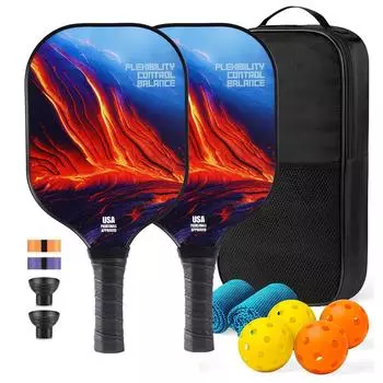 Пиковая ракетка, силиконовый съемник шариков, полиуретановая лента, аксессуары для ручек, сертифицированная Usapa, специальная ракетка из стекловолокна для игр
