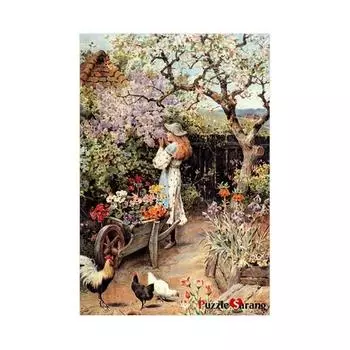Пиковый цветок и девочка, 1000 деталей, пазл 51 x 73,5 см, детские игры, развивающие игрушки