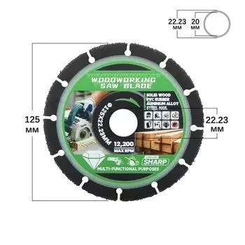 Пильный диск 115 мм/125 мм Мультиинструмент Резак по дереву Угловая шлифмашина Для дерева Карбидные пильные диски 125mm