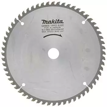 Пила для резки стружки Makita, внешний диаметр 190 мм, количество лезвий: 60, для алюминиевой створки, для скользящей циркулярной пилы A-19803