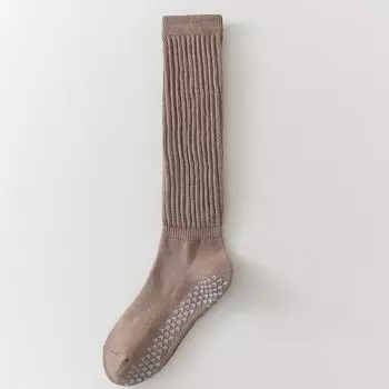Pilates Long Tube Yoga Socks Children s Professional Non Slip Pilates Thickened Calf Bunching Socks Fitness Exercise Beautiful Kakh