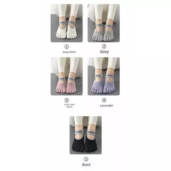 Pilates Professional Summer Indoor Fitness Anti-Slip Socks [Two pairs] creamy-white + creamy-white