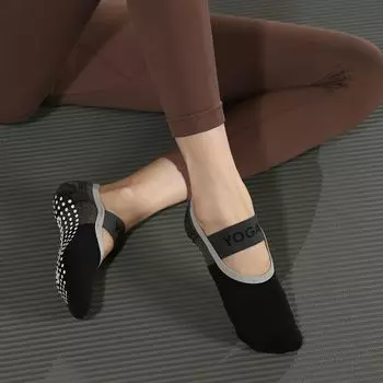 Pilates Socks Professional Non-Slip Socks Summer Straps Black Yoga Socks Women Fitness Socks Thin Sports Socks Indoor 2411 Black