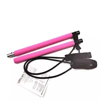 Pilates Stick Multifunctional Yoga Fitness Stick For Home Fitness Training Pulling Rope Detachable Arm Strength Pull Rod Fitness Stick Pink