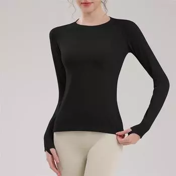 Pilates, Yoga, Fitness, Running, Cycling, Slimming, Long Sleeved, Naked, Quick Drying Training, Front Shoulder Sports Top For Women L