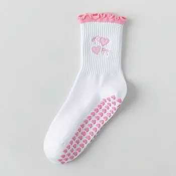 Pilates Yoga Socks Children Sweet Lace Embroider Tube Socks Women s Professional Non-Slip Sports Socks Pure Cotton Deodorant