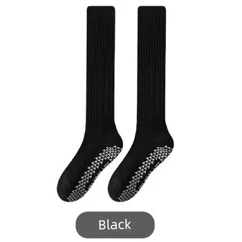 Pile Style Yoga Socks Non Slip Professional Female Fall and Winter Room Socks Adult Long Tube Yoga Non-Slip Socks Pilates Socks Black
